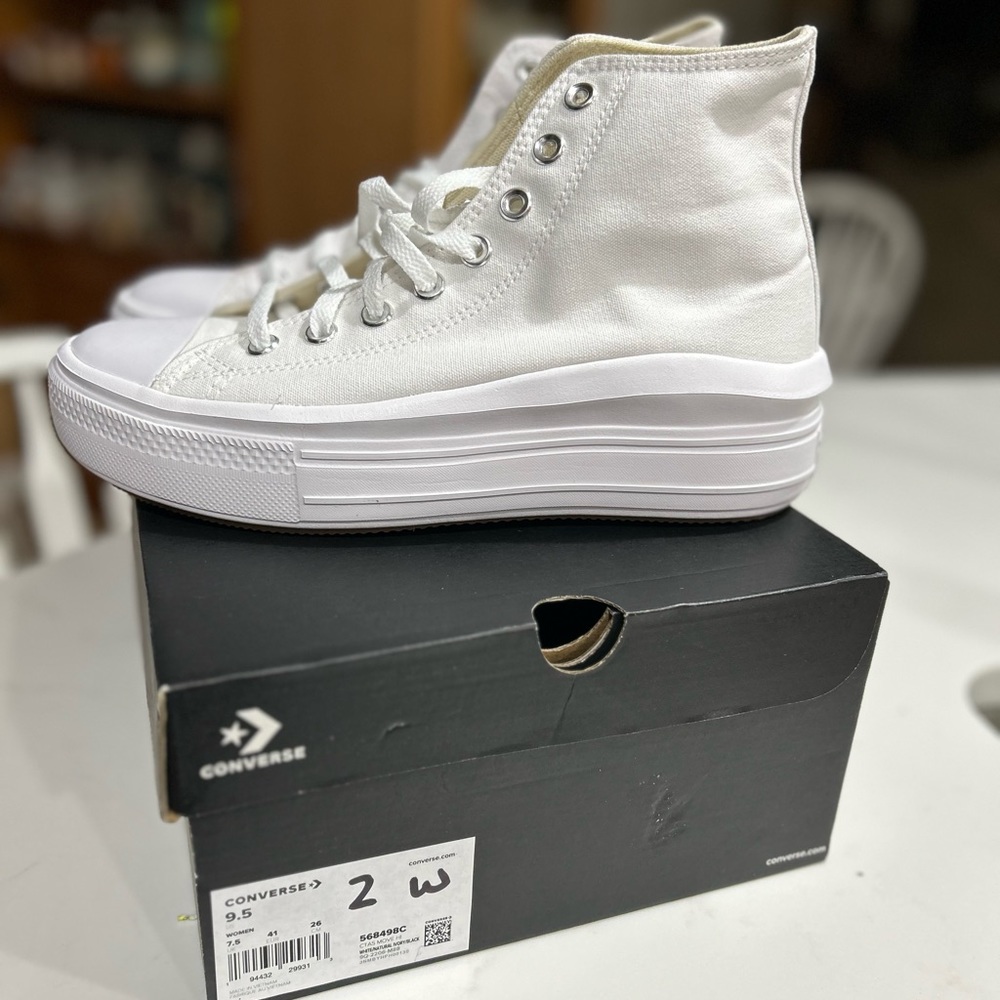 Converse High Top Platform CTAS Hi Move White 9.5 - Picture 2 of 7